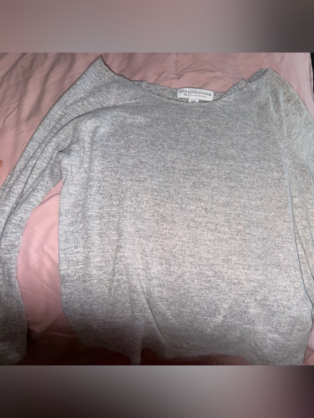 Cozy Light Gray Long Sleeve Top